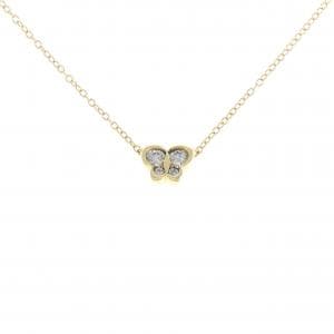 K18YG バタフライ ダイヤモンド ネックレス 0.16CT