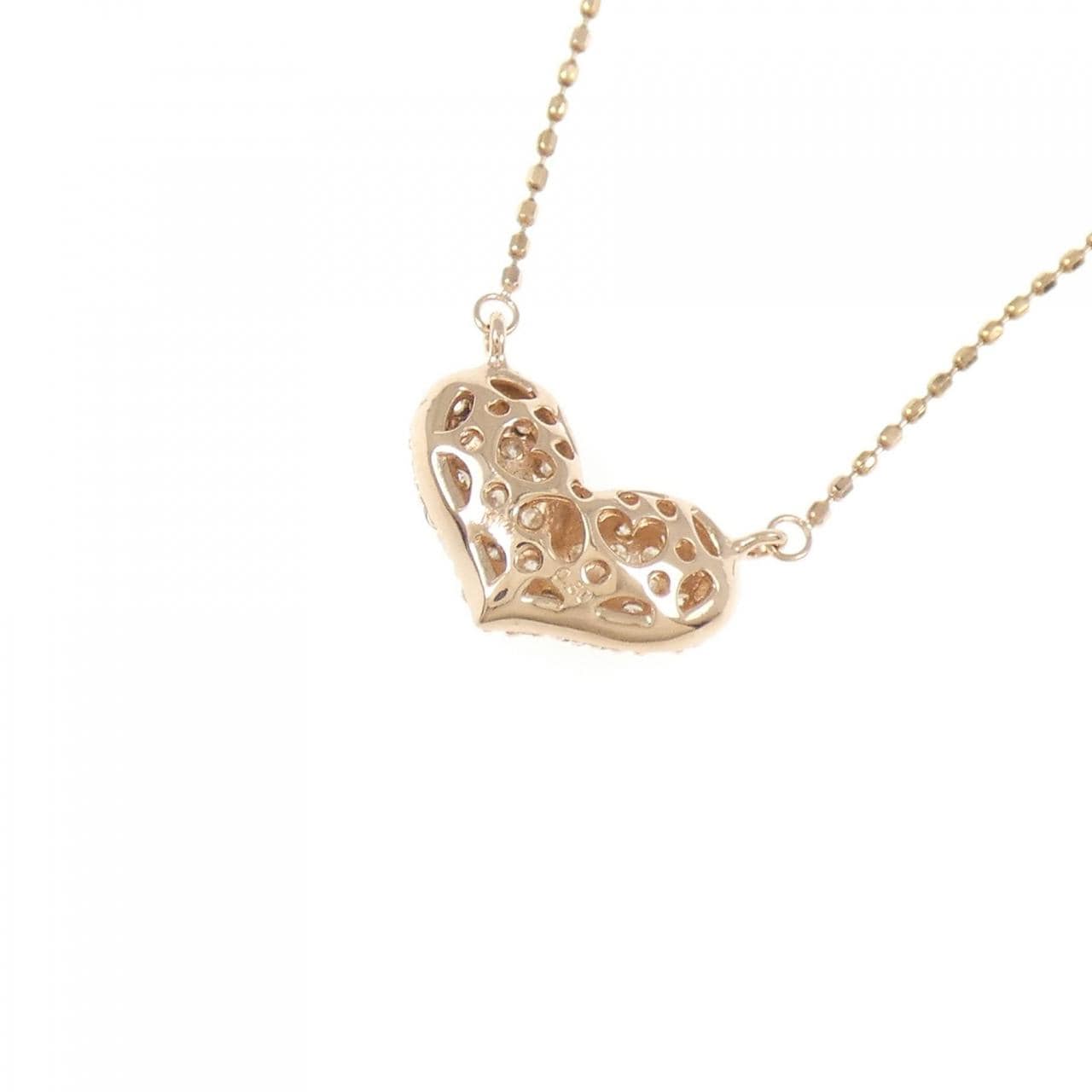 K14PG ハート ダイヤモンド ネックレス 0.30CT