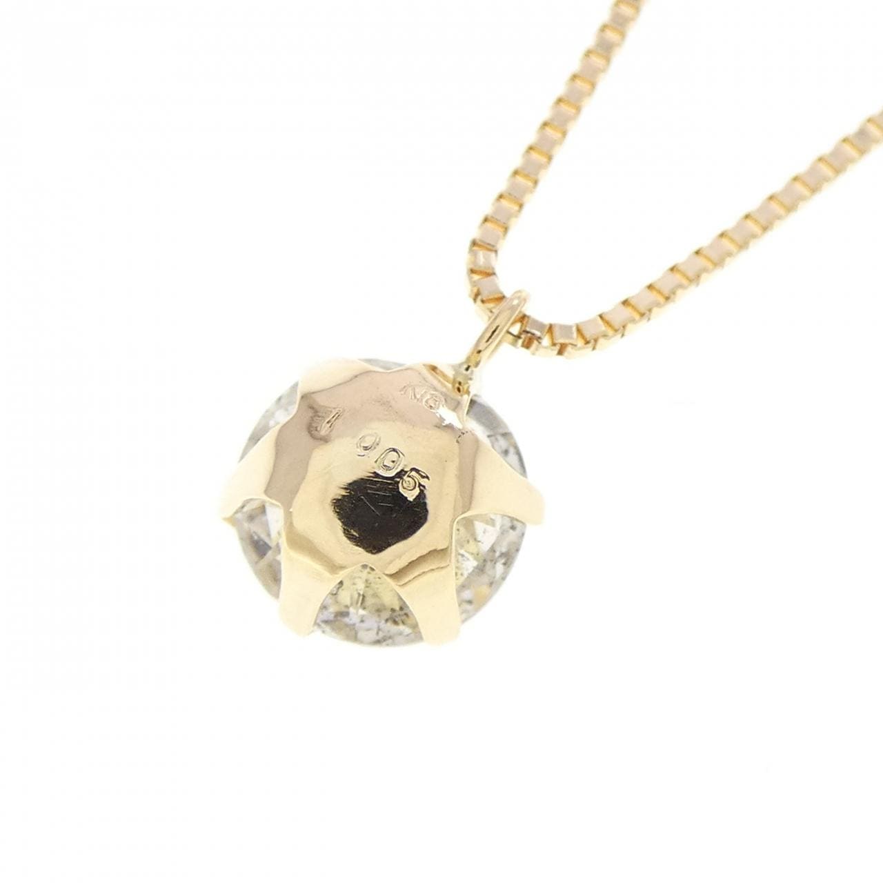 K18YG ソリティア ダイヤモンド ネックレス 1.005CT