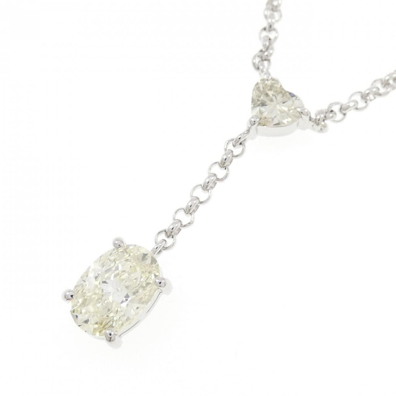 PT900/PT850 ハート ダイヤモンド ネックレス 1.298CT