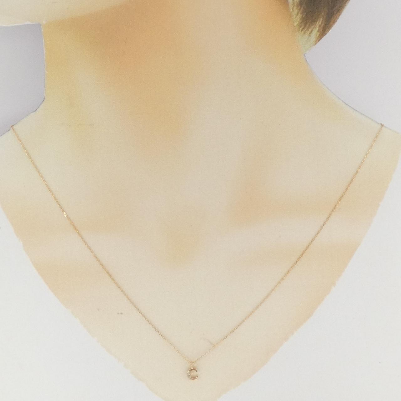K18PG イニシャルC ダイヤモンド ネックレス 0.01CT