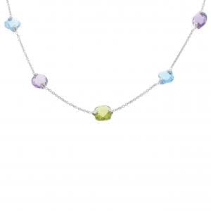 K18WG カラーストーン ネックレス