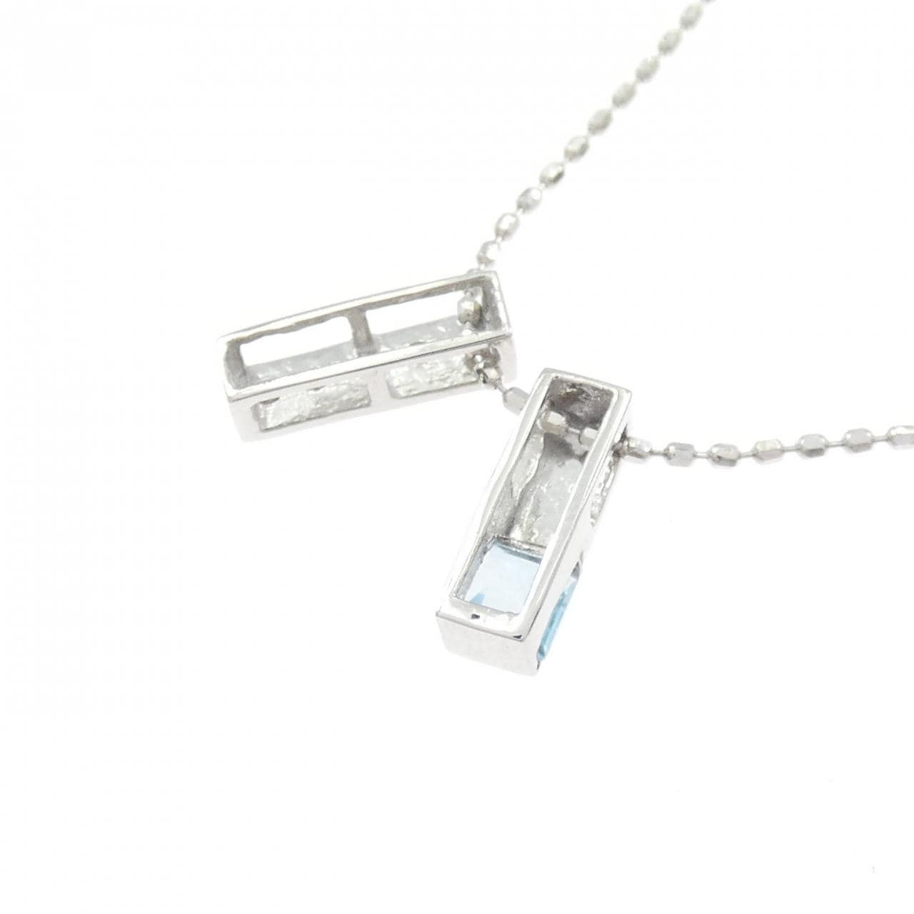 K18WG 2WAY ブルートパーズ ネックレス