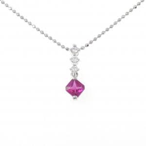 PT900/PT850 ルビー ネックレス 0.45CT