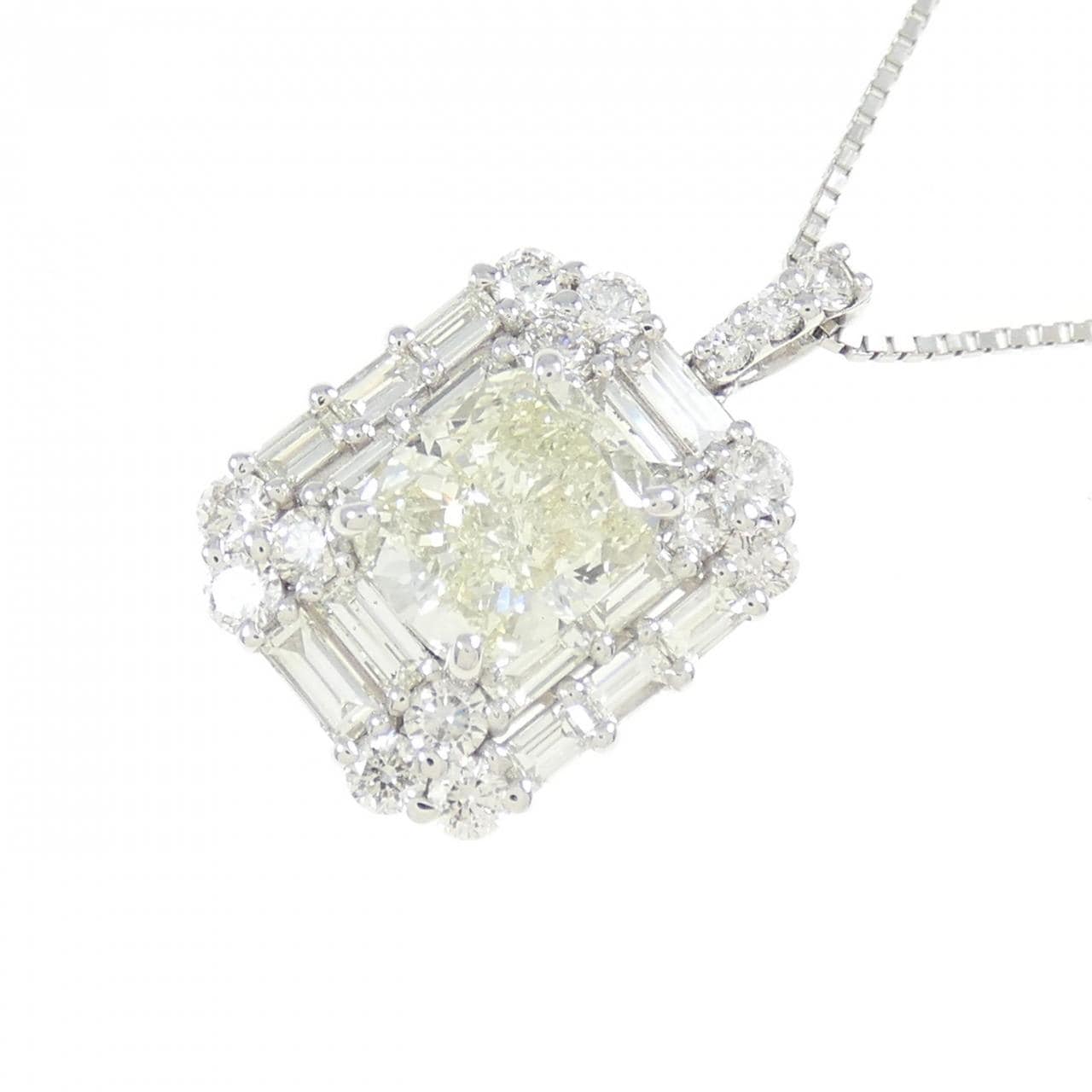 [BRAND NEW] PT Diamond Necklace 2.015CT VLY SI2 Fancy Cut