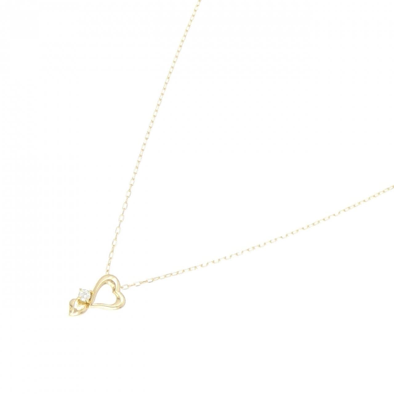 K18YG ハート ダイヤモンド ネックレス 0.05CT