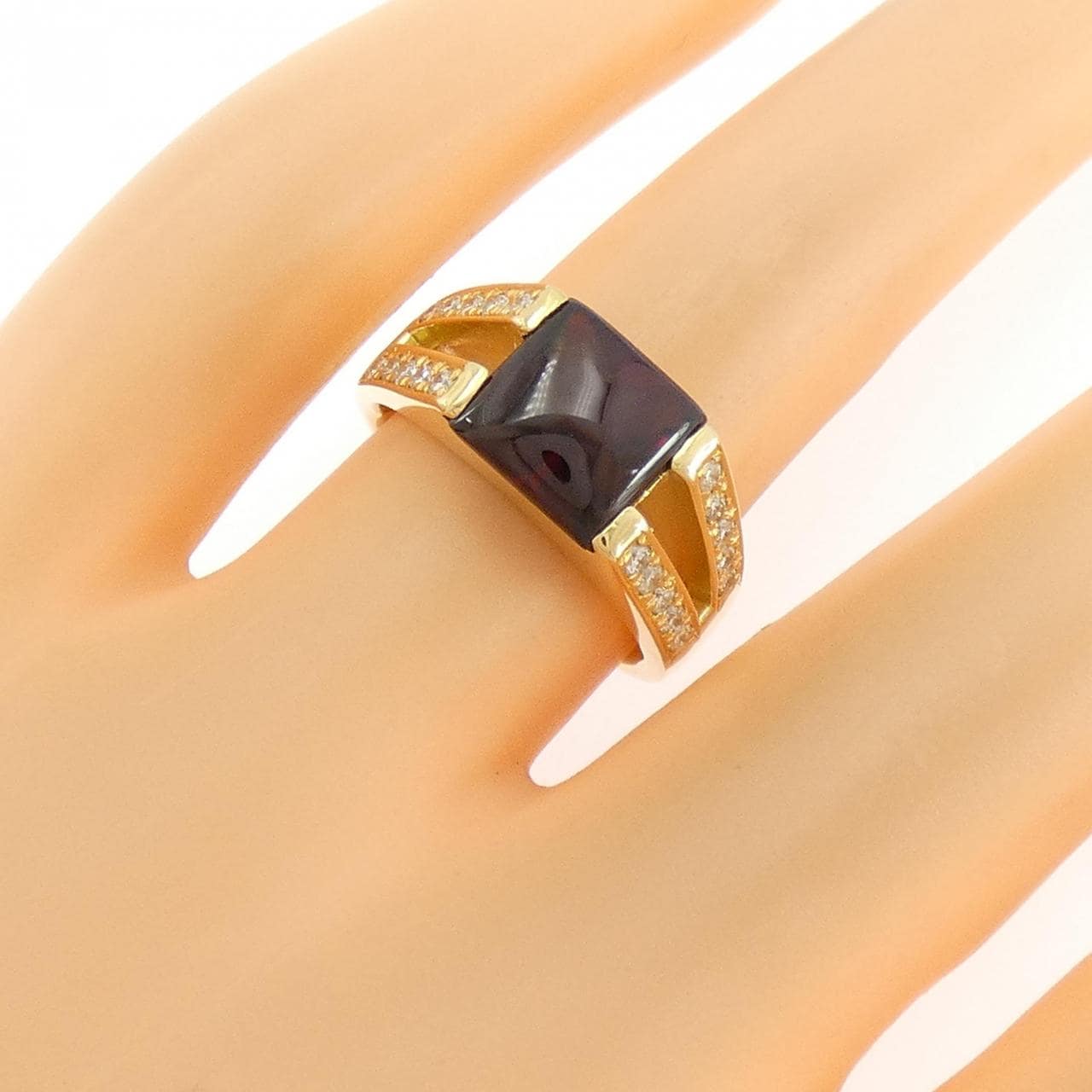 K18YG ガーネット リング