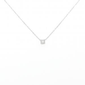 K18WG ソリティア ダイヤモンド ネックレス 0.120CT