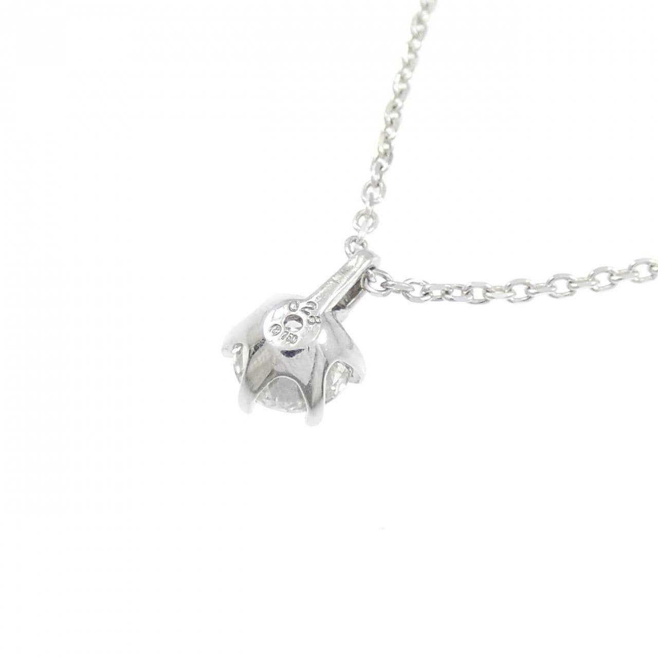 K18WG ソリティア ダイヤモンド ネックレス 0.28CT