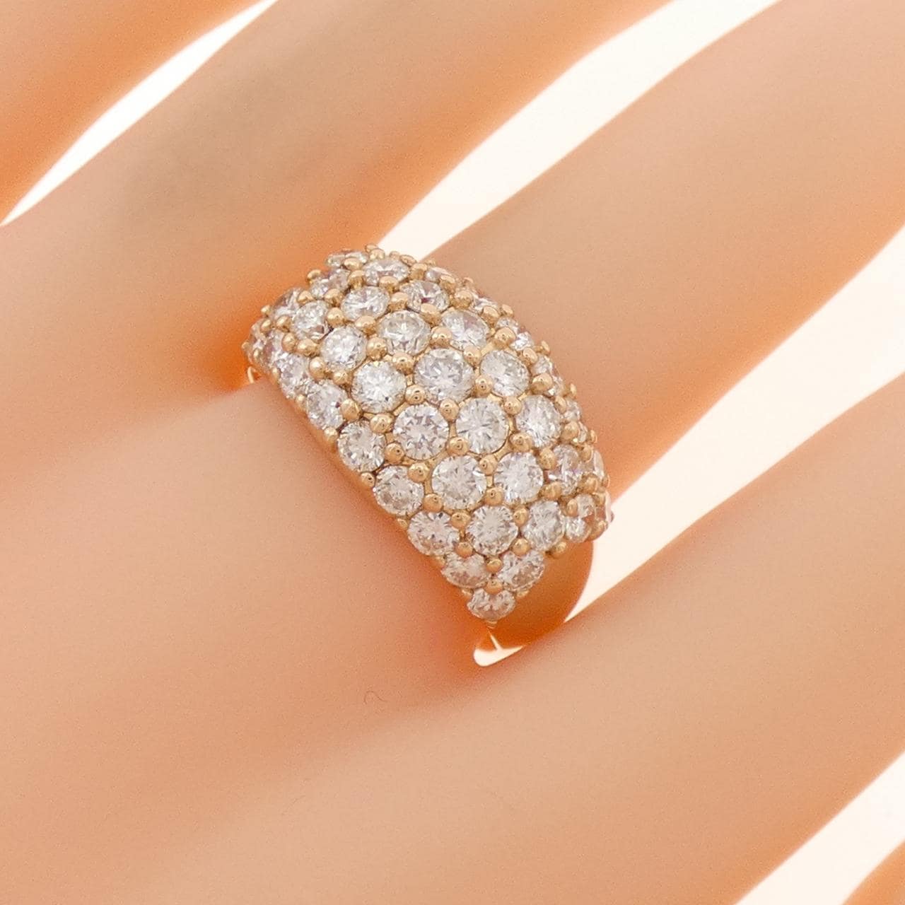 K18PG パヴェ ダイヤモンド リング 3.50CT