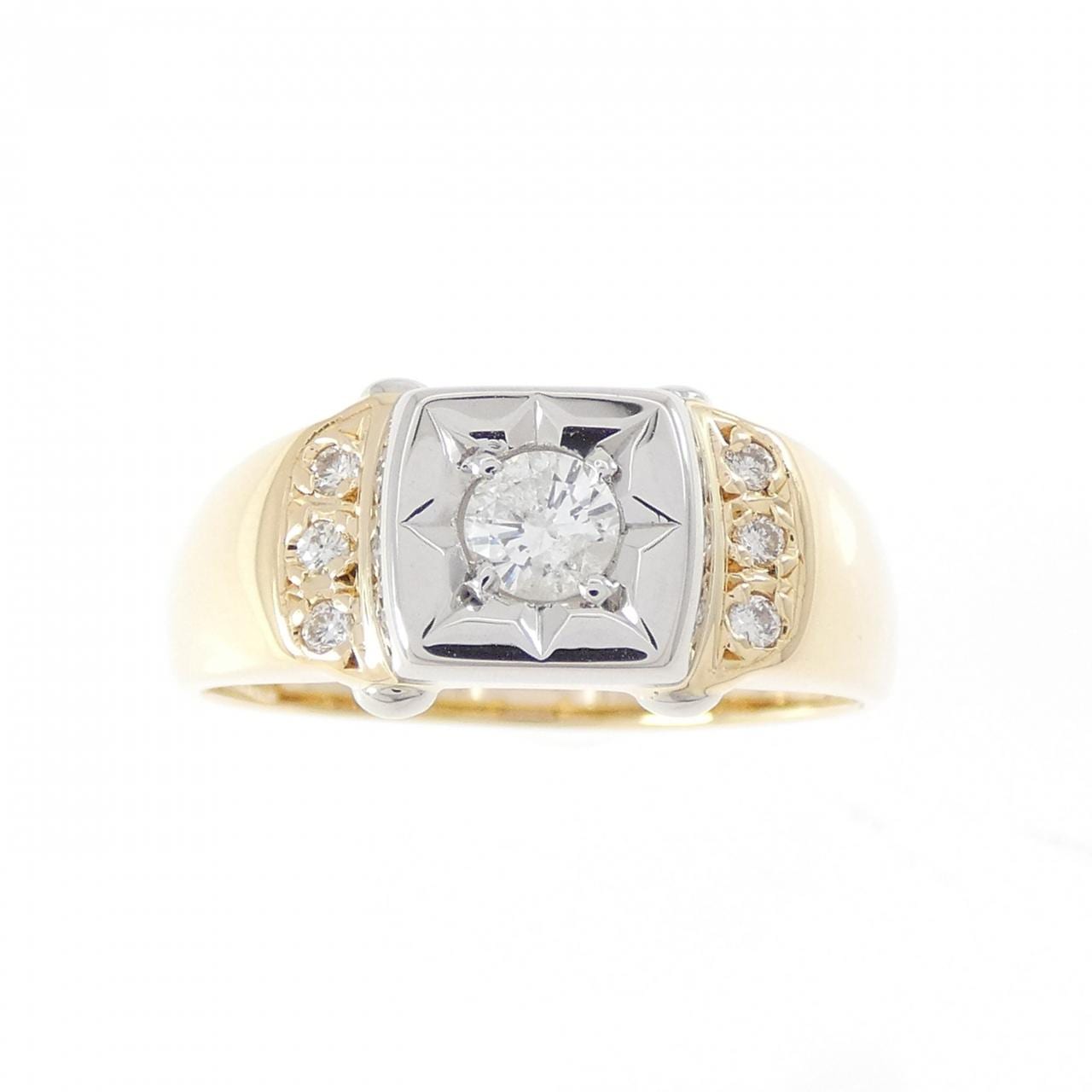 K18YG/PT900 ダイヤモンド リング 0.30CT