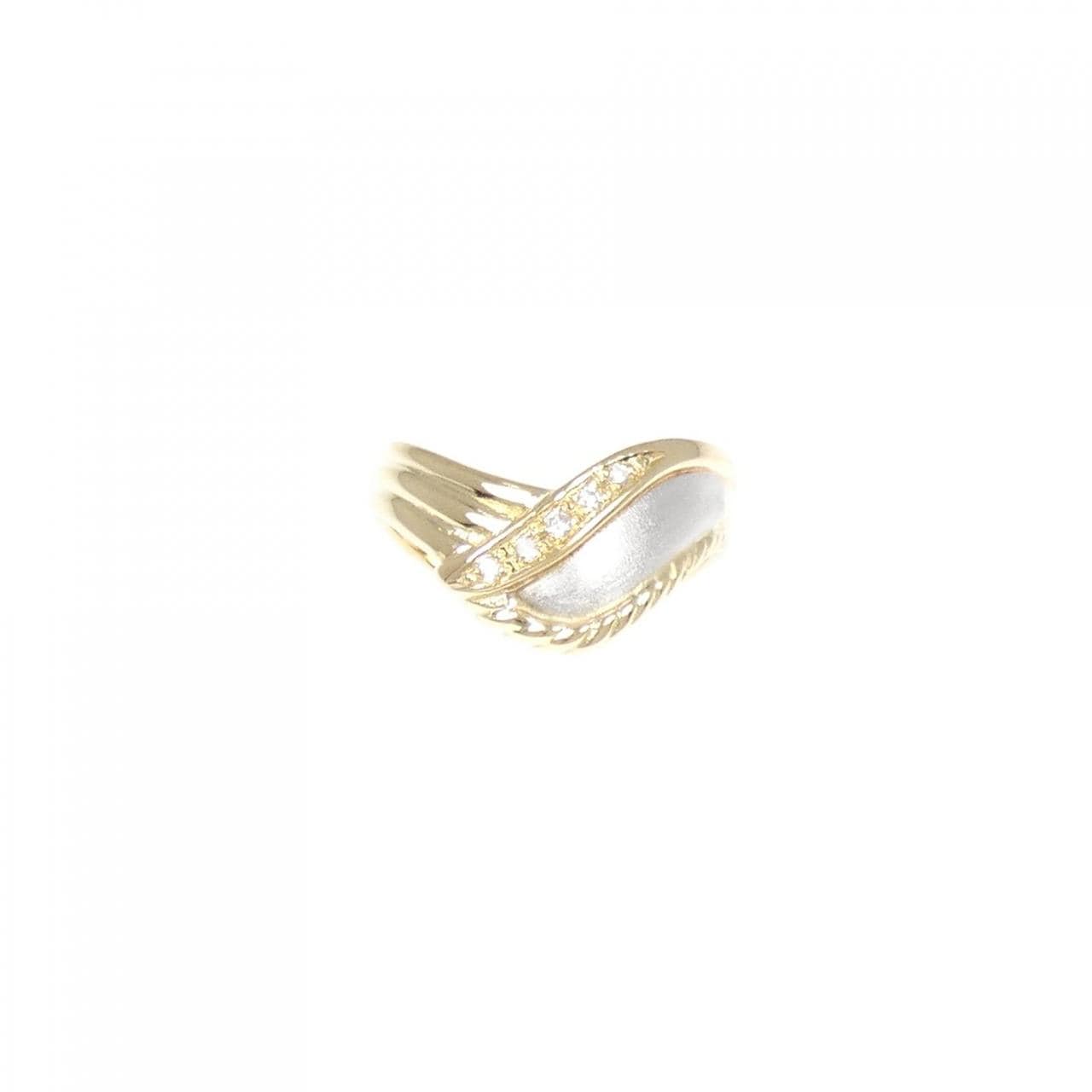 K18YG/PT Diamond ring 0.05CT