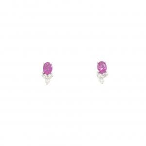 K18WG ルビー ピアス 0.46CT