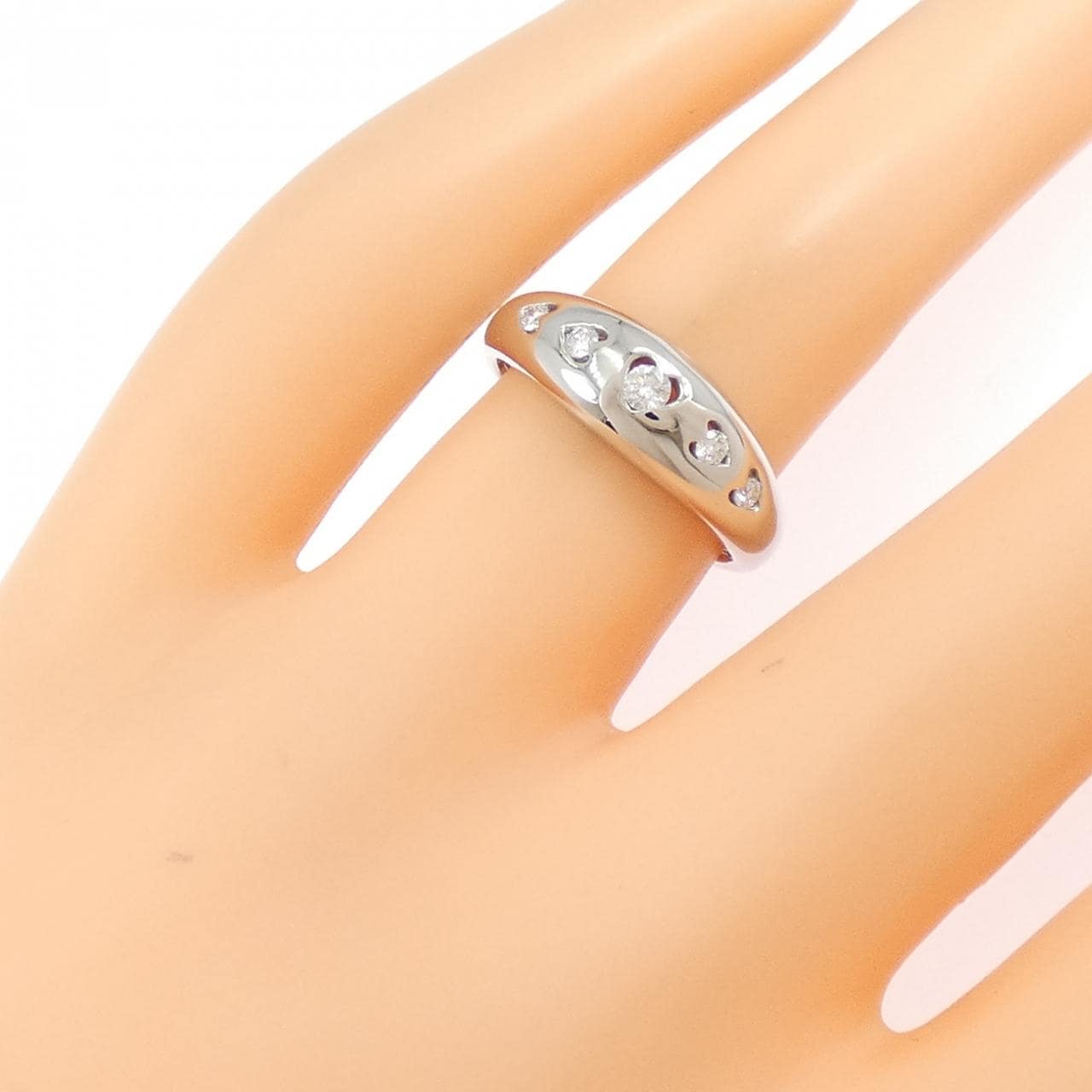 PT900 ハート ダイヤモンド リング 0.13CT