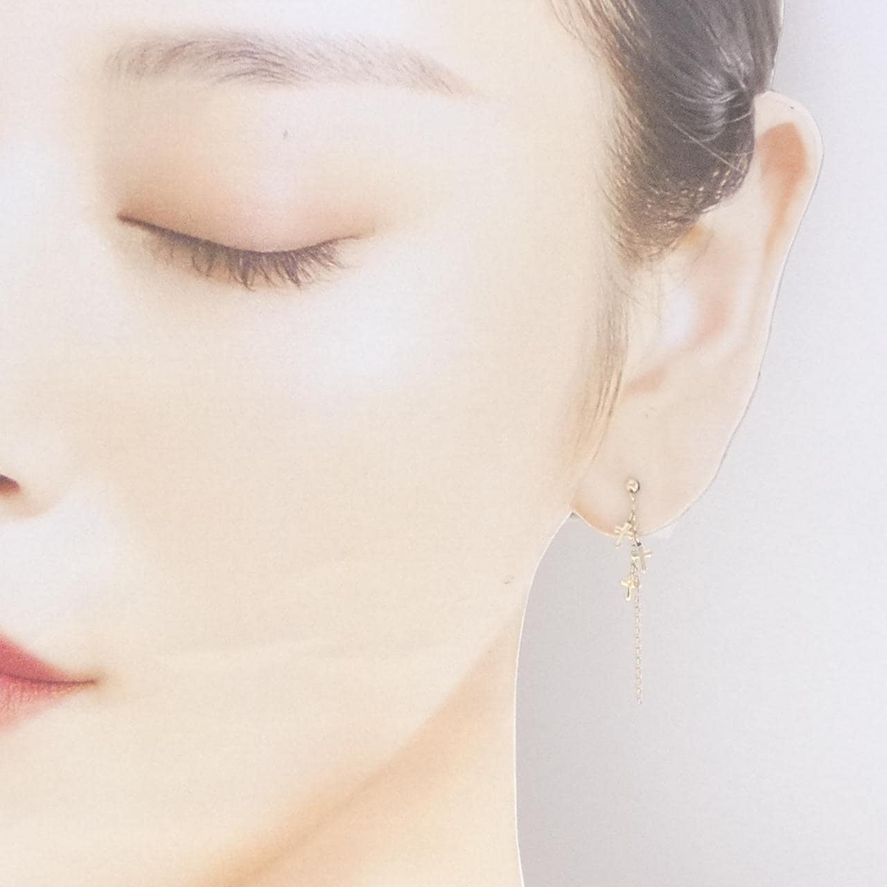 K10YG クロス ピアス