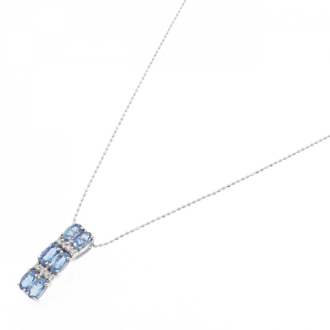 K18WG アクアマリン ネックレス 1.43CT