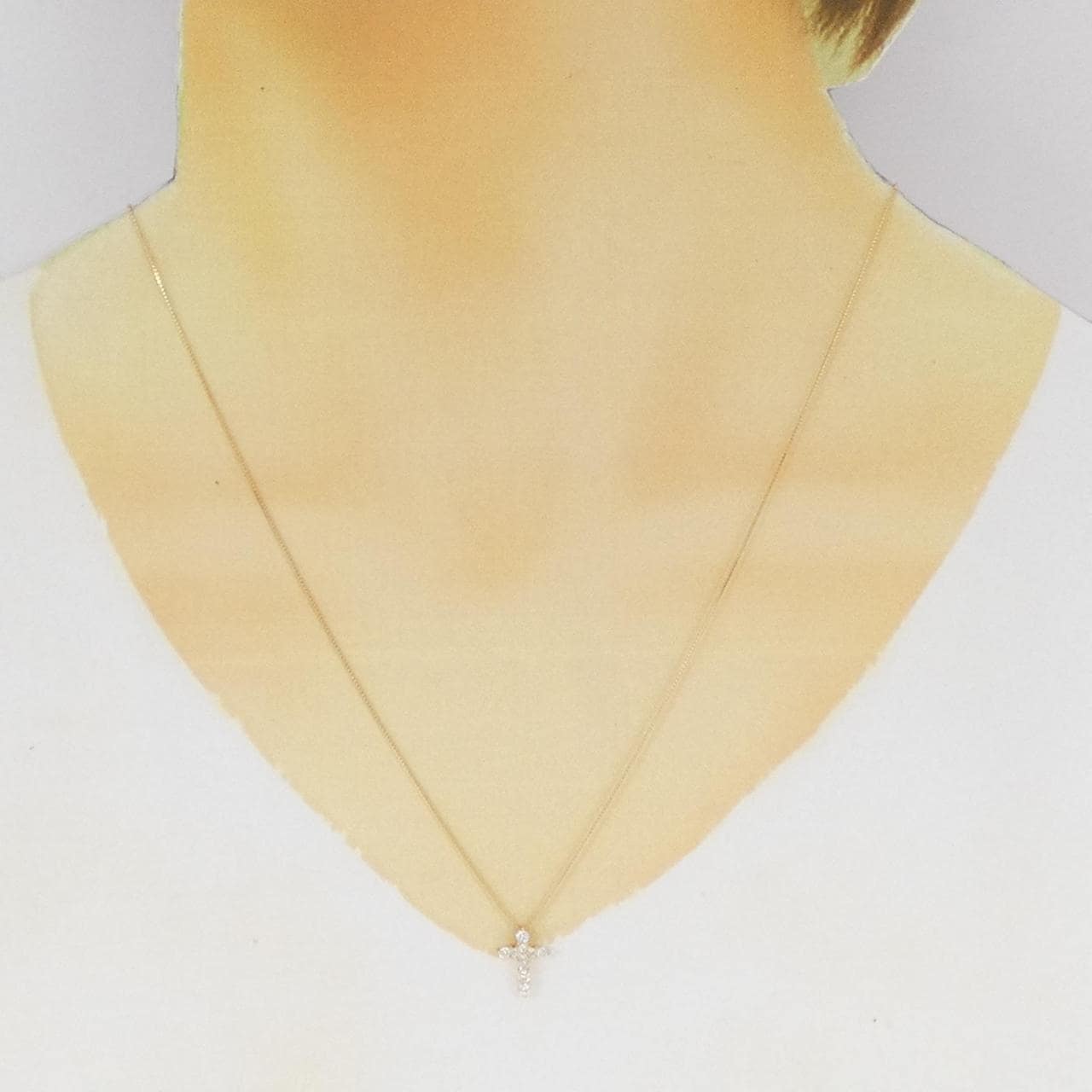 K18YG 十字钻石项链 0.21CT