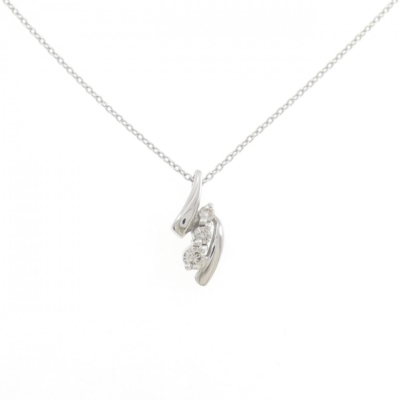 K18WG ダイヤモンド ネックレス 0.12CT