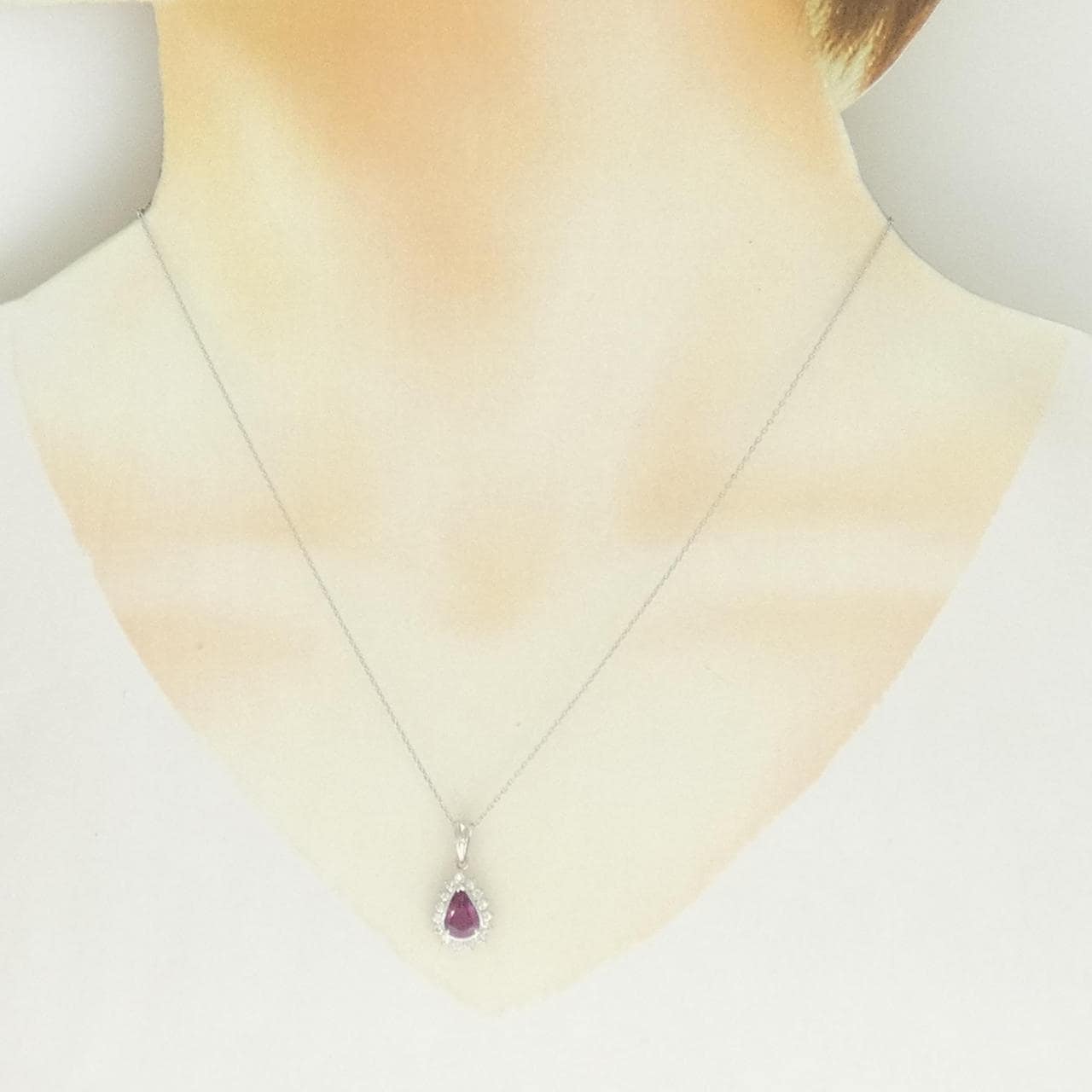 PT850 ルビー ネックレス 0.89CT