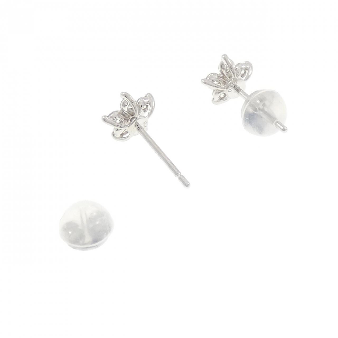 PT950/PT900 フラワー ダイヤモンド ピアス 0.26CT