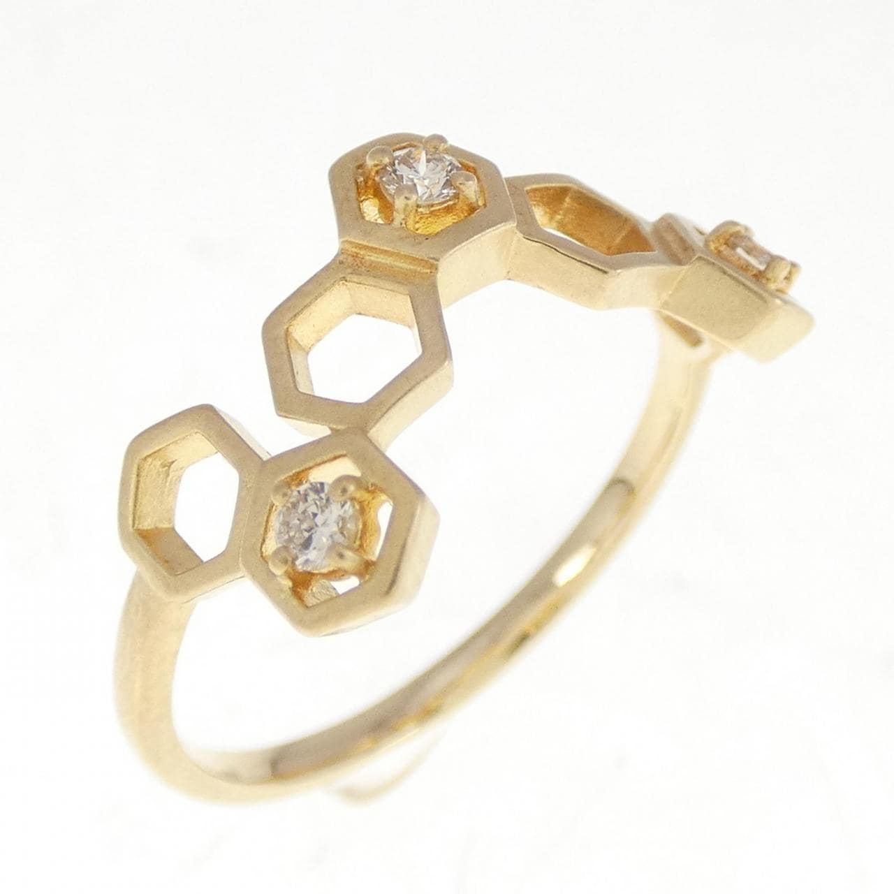 K18YG Diamond ring