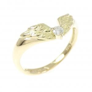 750YG ウィング ダイヤモンド リング 0.05CT