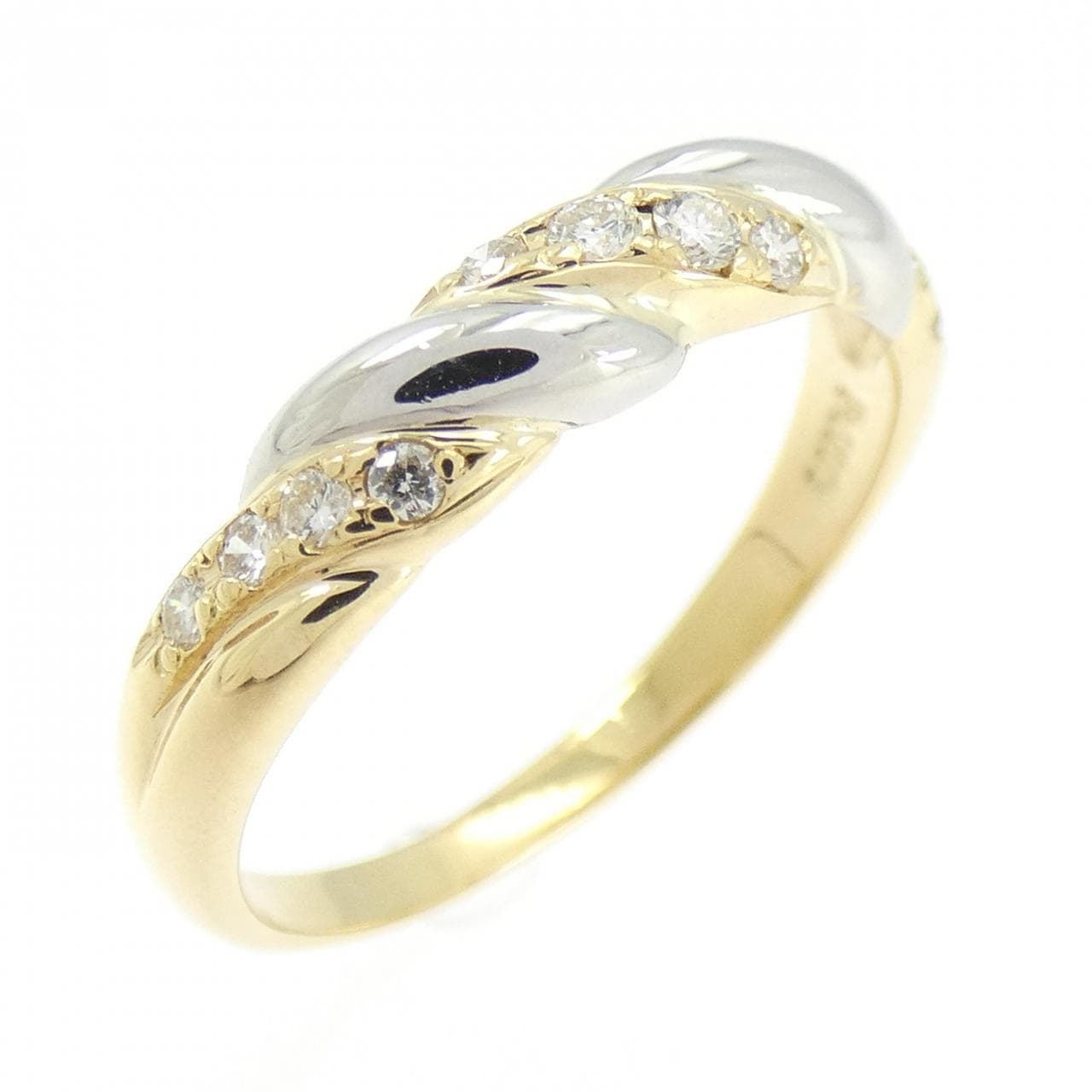 K18YG/PT900 ダイヤモンド リング 0.15CT