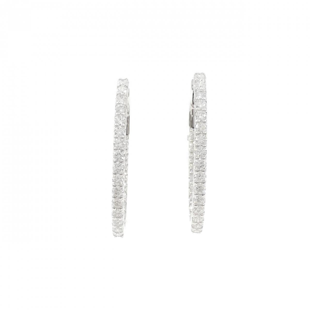 【新品】PT900 フープ ダイヤモンド ピアス 1.603CT