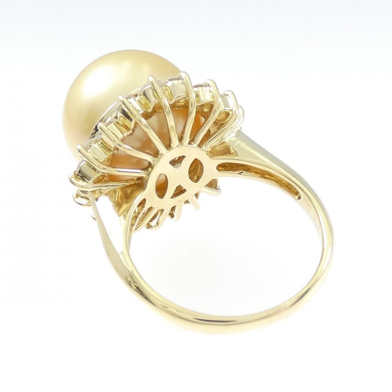 K18YG 白蝶パール リング 13.9mm