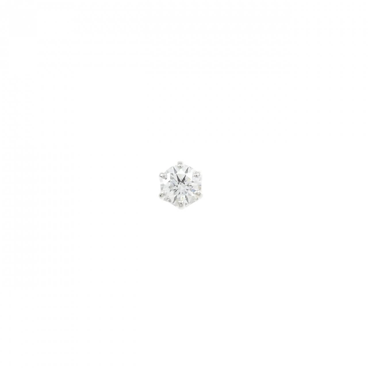 PT900 ダイヤモンド ピアス 0.273CT D VS2 EXT H&C 片耳