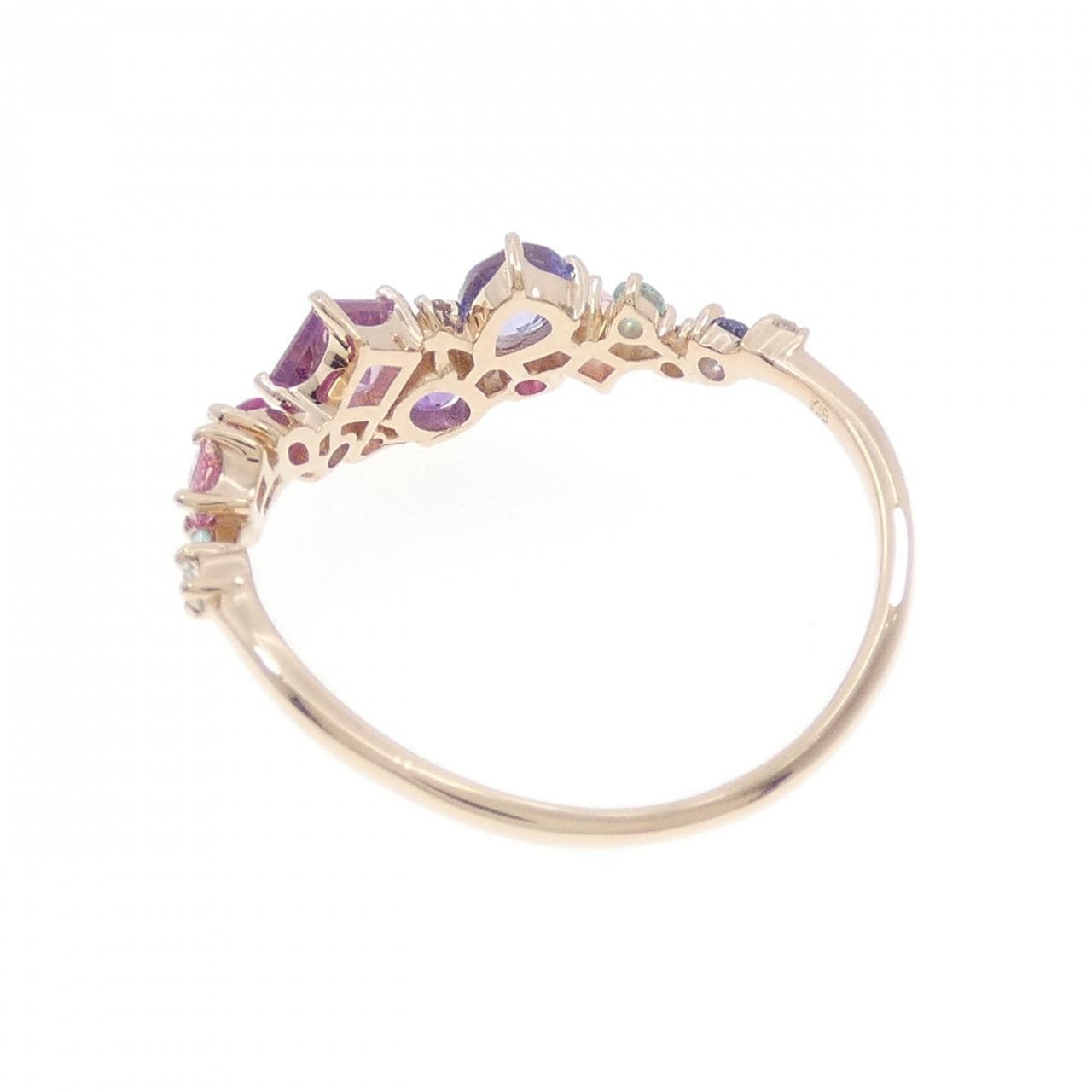 K18PG カラーストーン リング