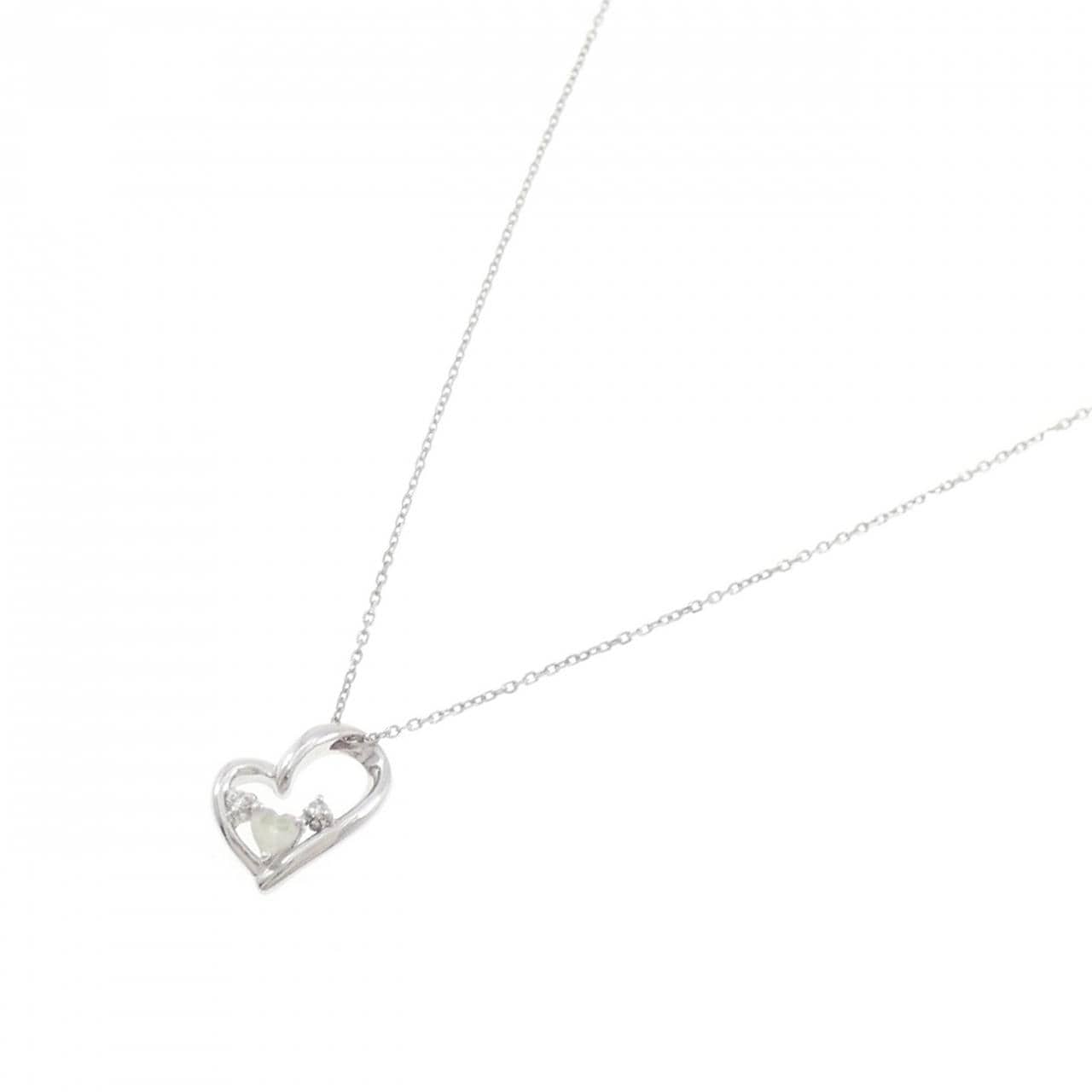 4゜C ハート 合成オパール ネックレス