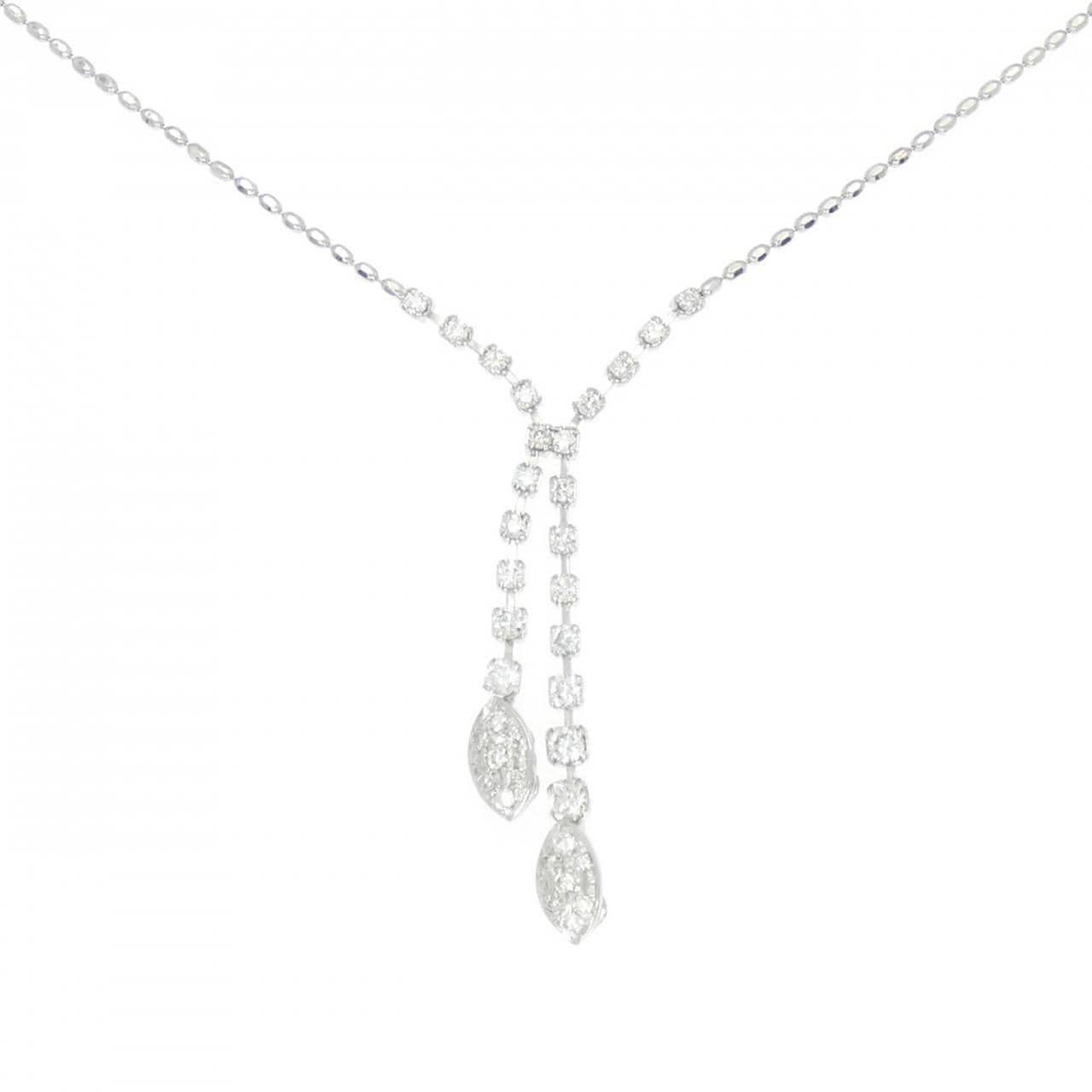 K18WG ダイヤモンド ネックレス 0.75CT