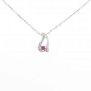 K10WG ルビー ネックレス 0.09CT