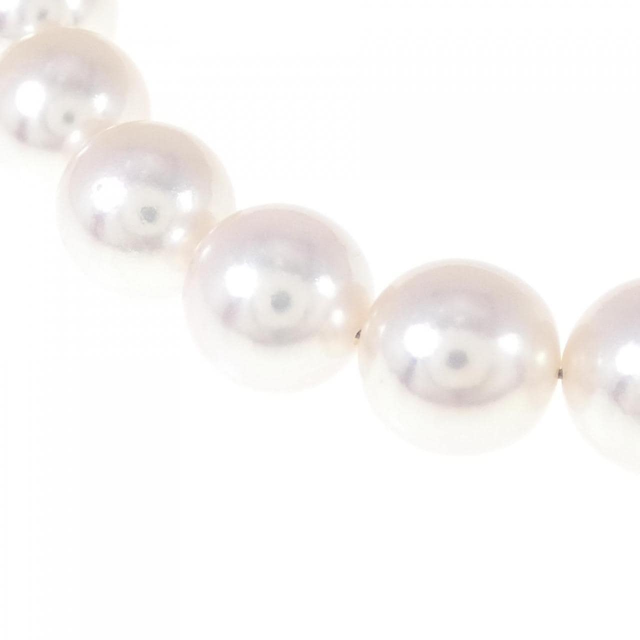 [BRAND NEW] Silver Clasp Flower Bead Akoya Pearl Necklace 9-9.5mm