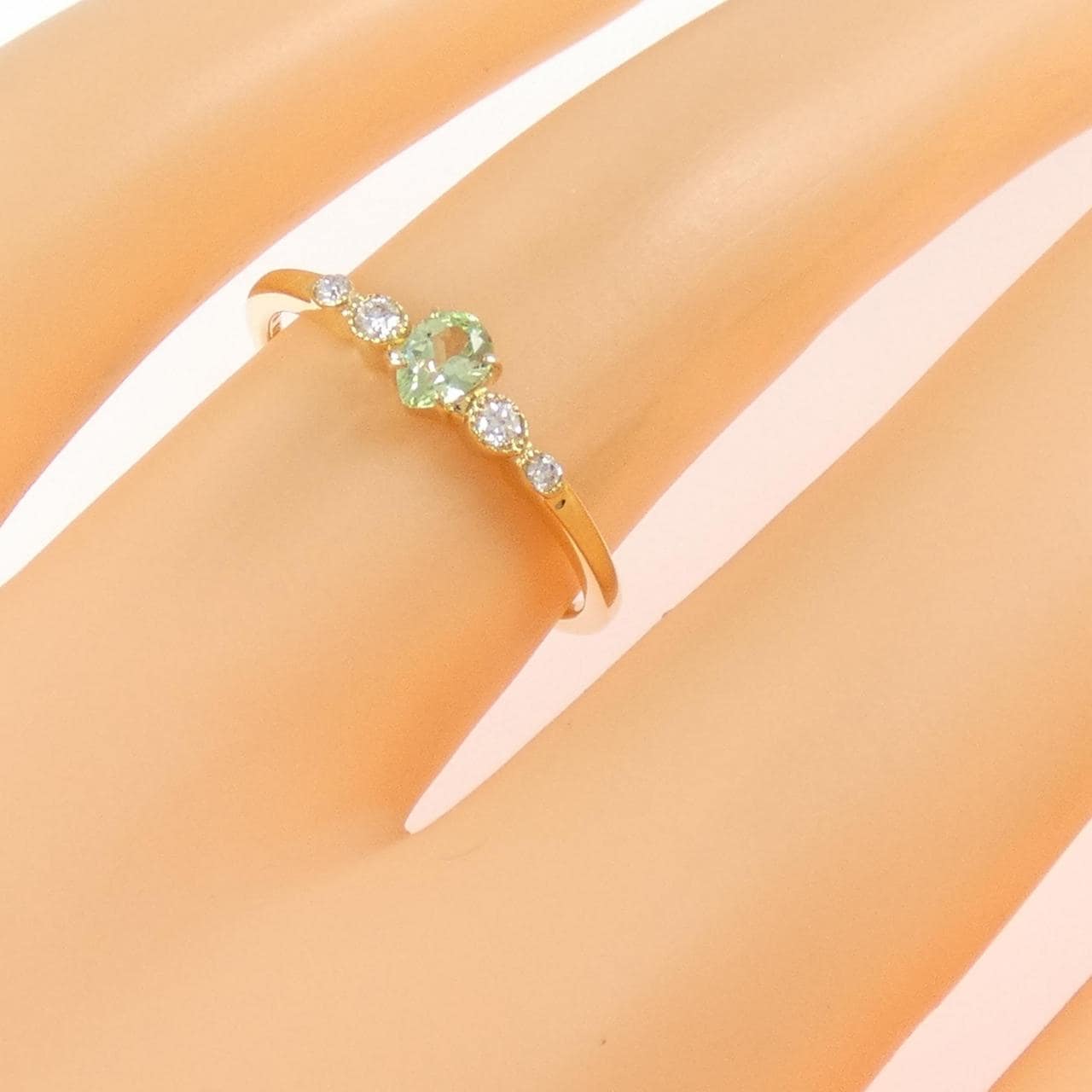 K18YG グリーンガーネット リング