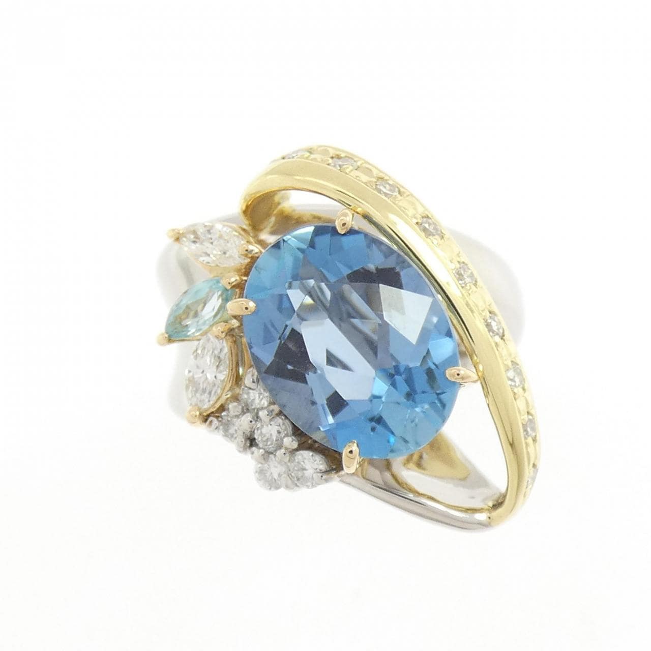 PT900/750YG アクアマリン リング 2.65CT