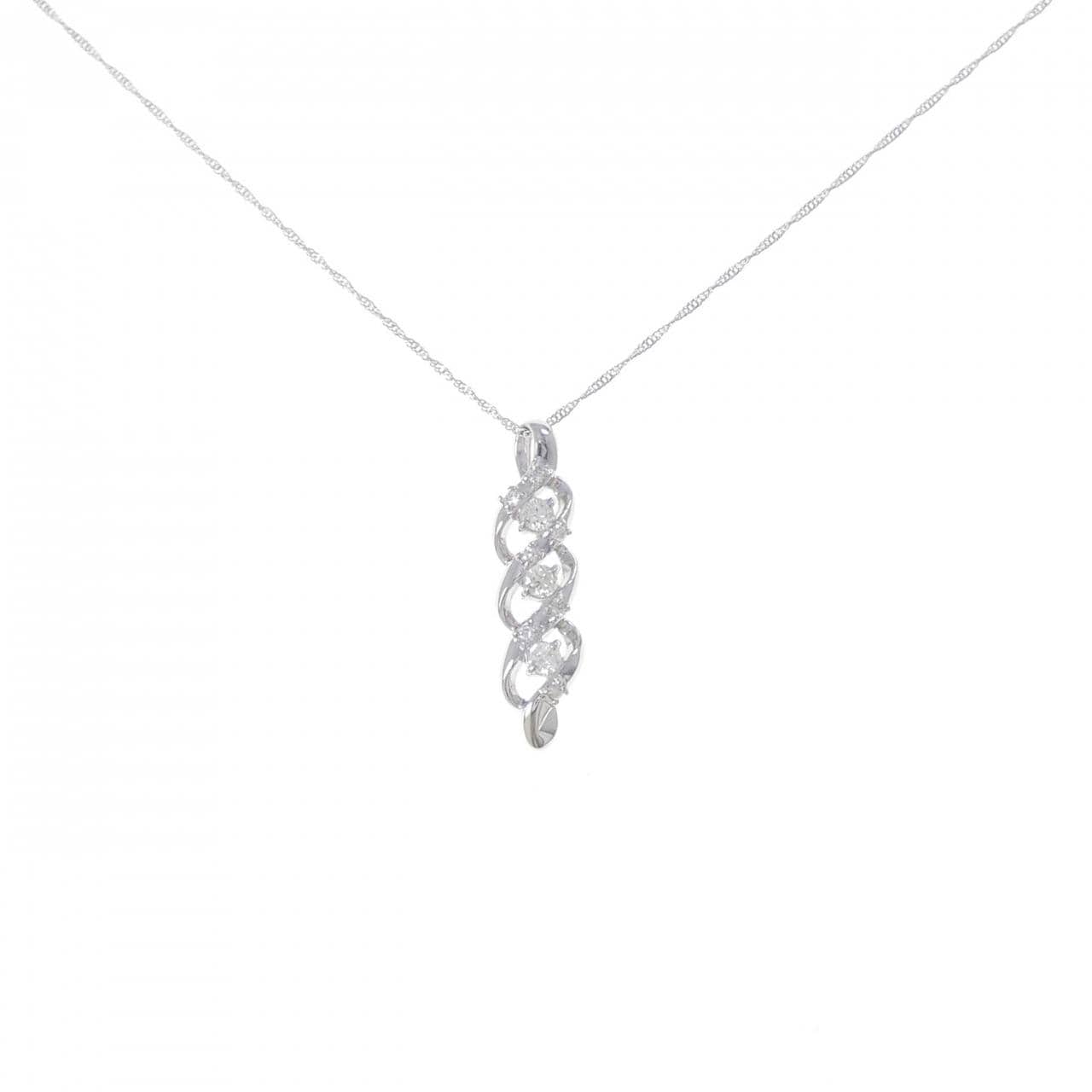 K18WG ダイヤモンド ネックレス 0.30CT