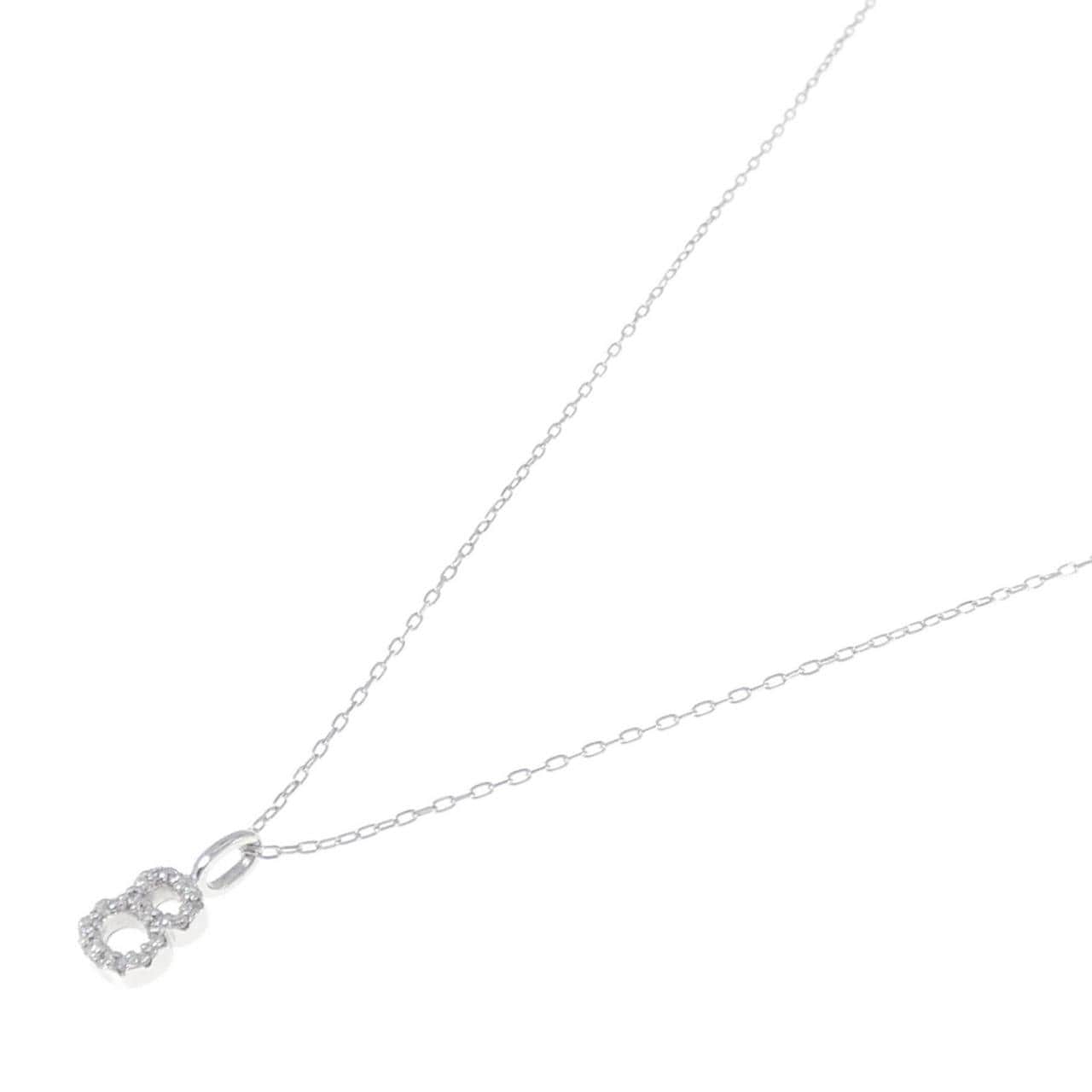 K18WG Number 8 Diamond Necklace 0.09CT