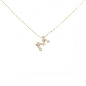 K18YG イニシャルM ダイヤモンド ネックレス 0.11CT