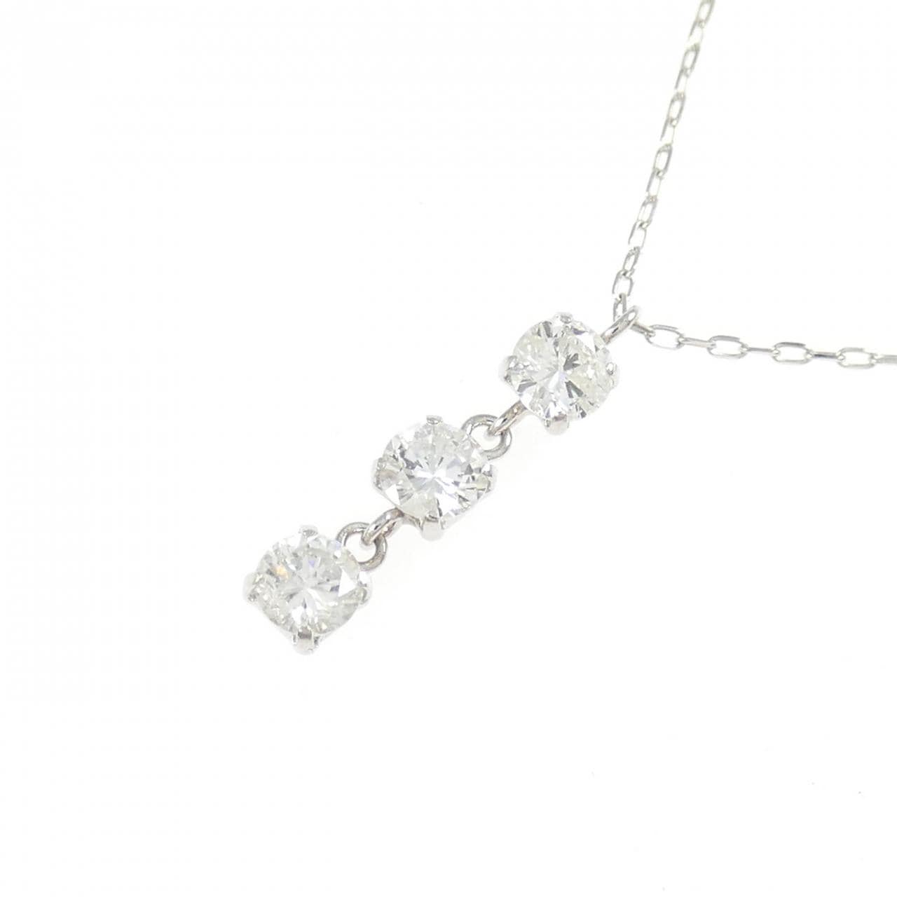 【新品】PT900/PT850 スリーストーン ダイヤモンド ネックレス 0.30CT