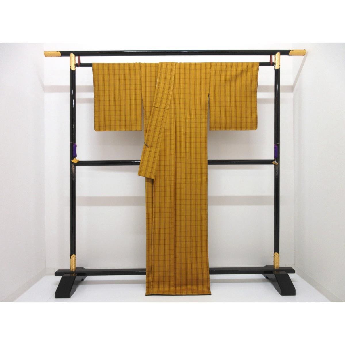 【未使用品】紬　黄八丈　証紙付　まるまなこ