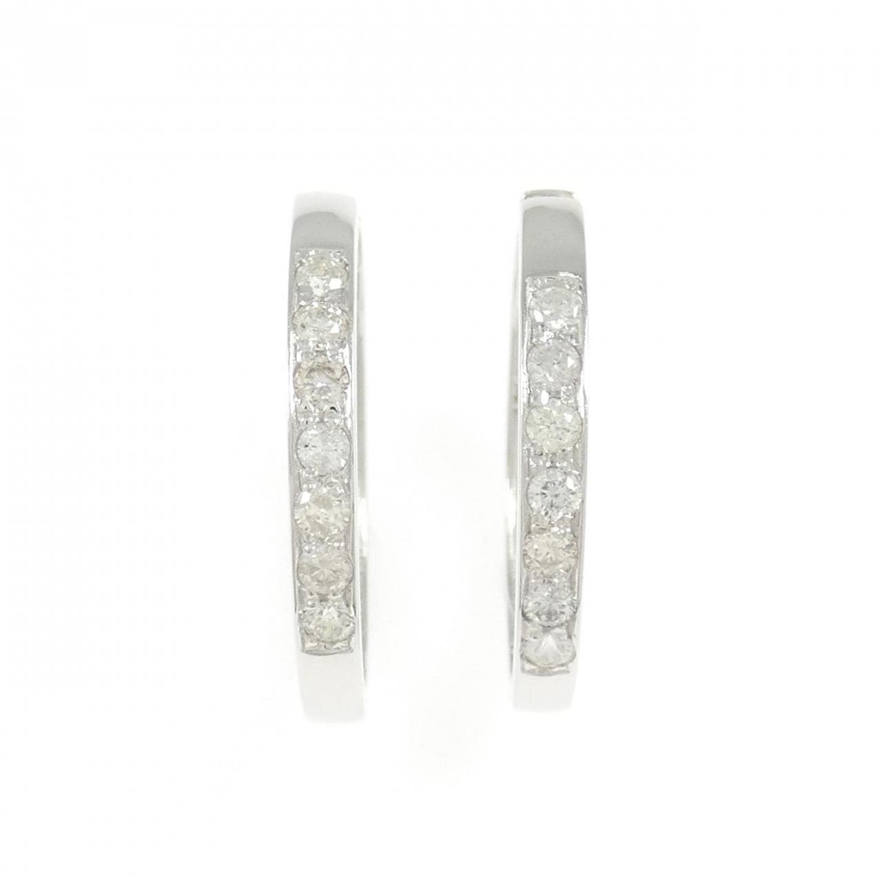 K18WG ダイヤモンド フープ ピアス 0.70CT