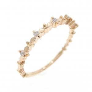 アガット K18PG リング 0.05CT