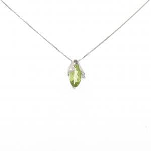 K18WG ペリドット ネックレス