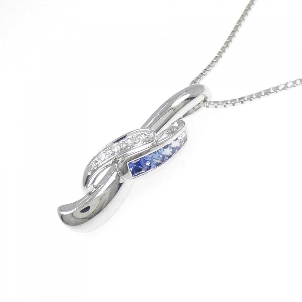 K18WG サファイヤ ネックレス 0.30CT