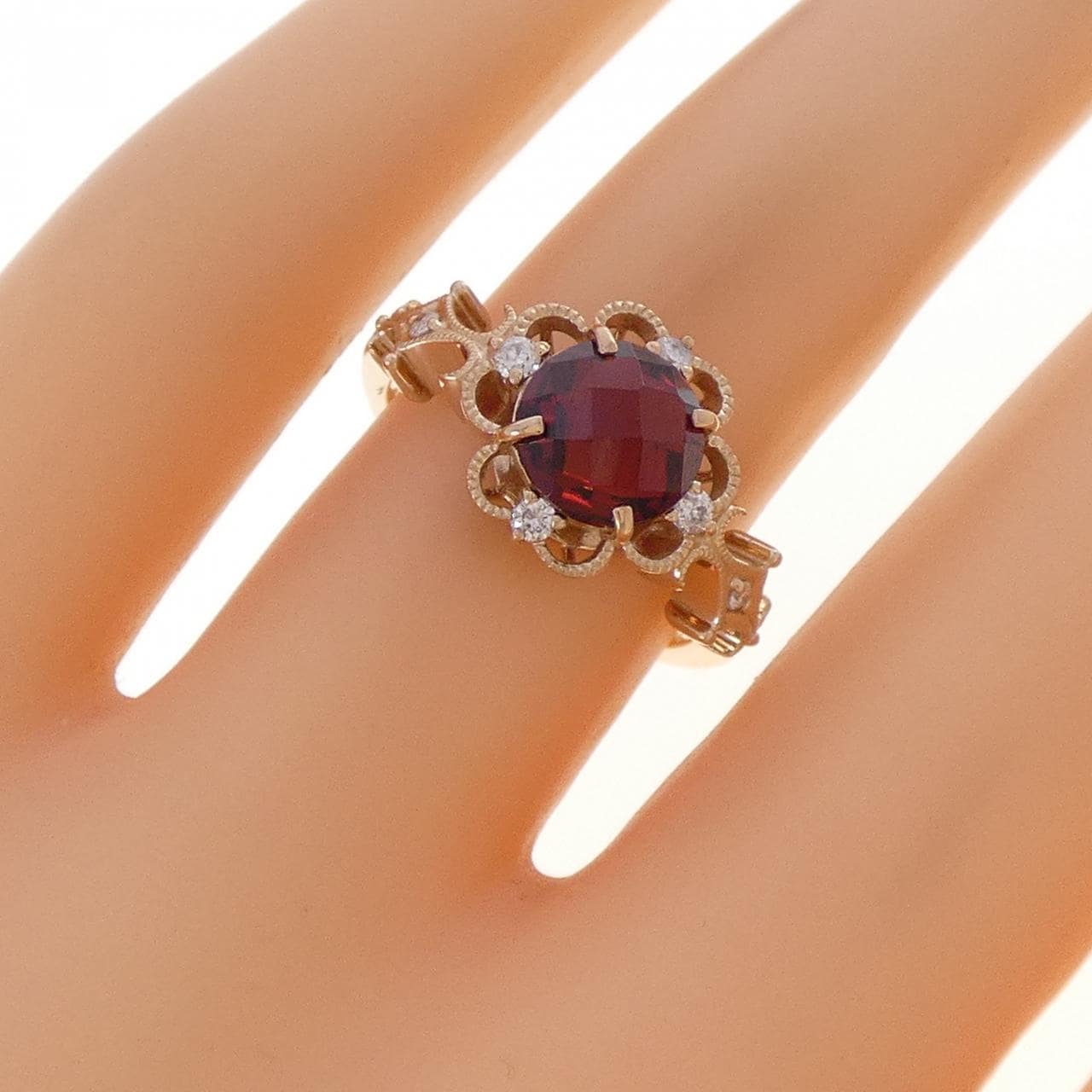 K18PG ガーネット リング 1.50CT
