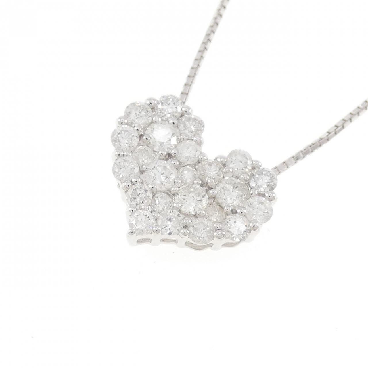 K14WG ハート ダイヤモンド ネックレス 1.00CT