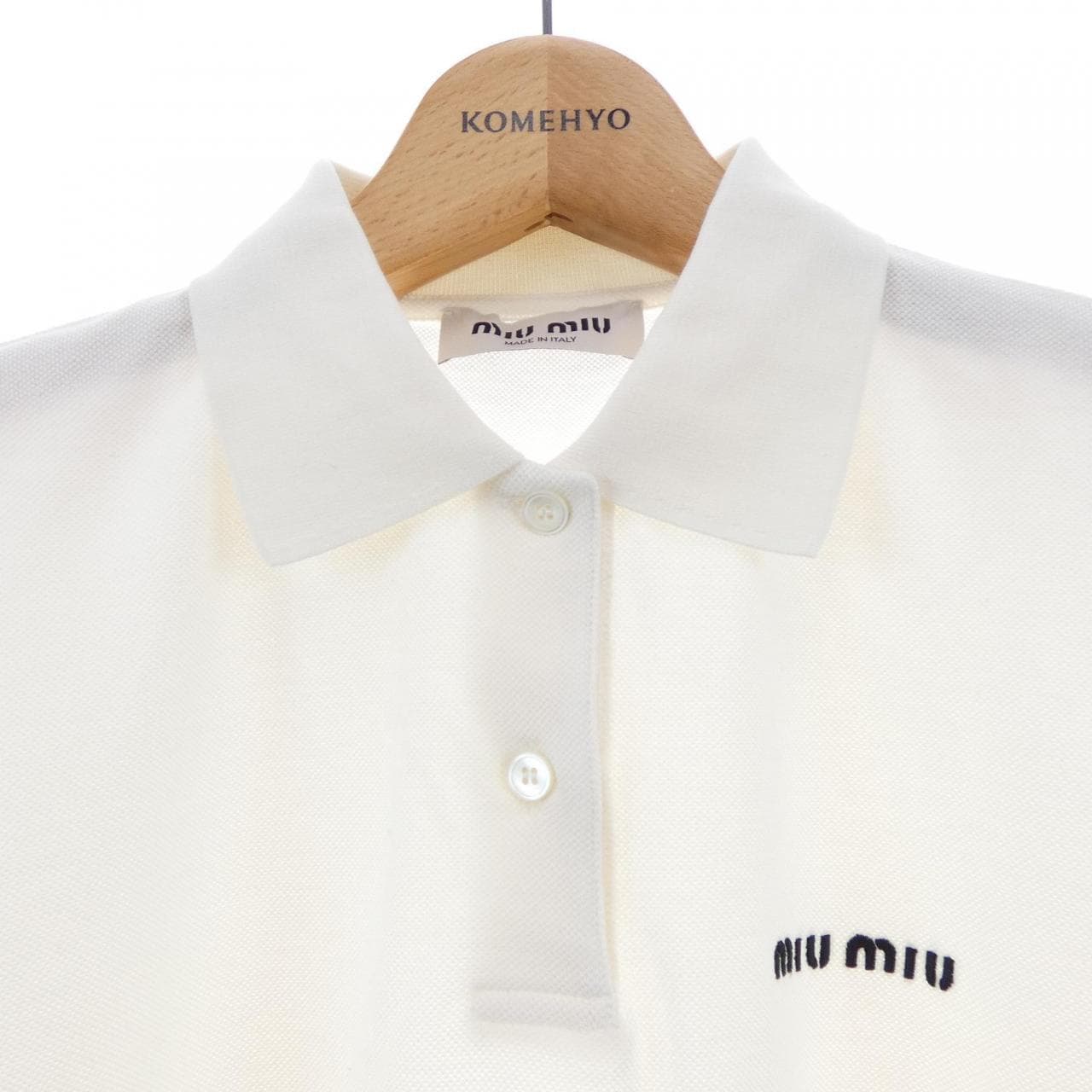 ミュウミュウ MIU MIU コットンピケ MIU MIU ロゴ MJN535 SOOO 14RW ポロシャツ