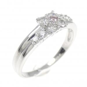 K18WG フラワー ピンクダイヤモンド リング 0.018CT